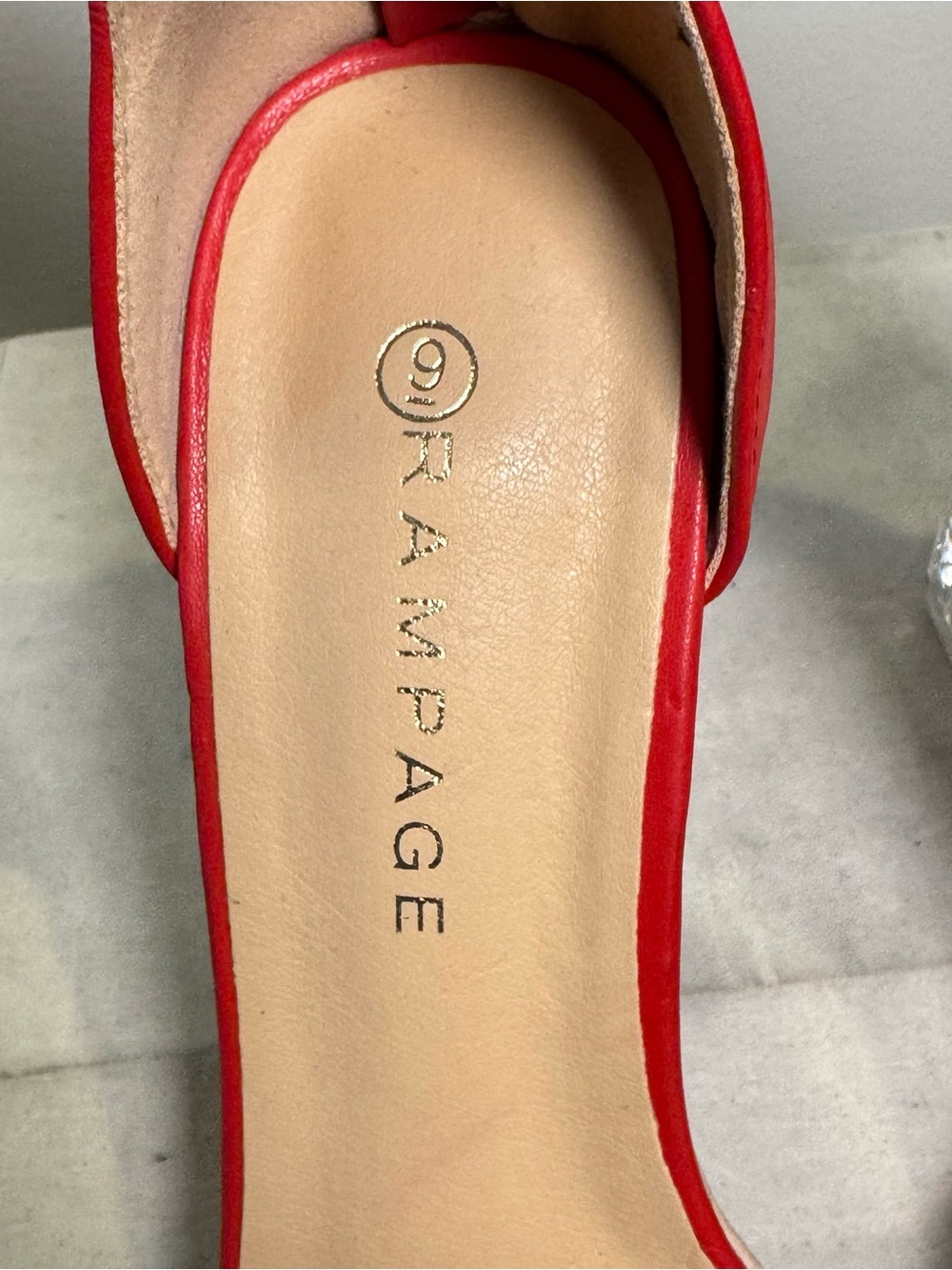 Rampage Red Crystal-Ankle Block Heels , size 9, NWOT - Picture 6 of 8